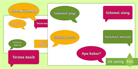 Indonesian Greetings Visual Aid Teacher Made Twinkl