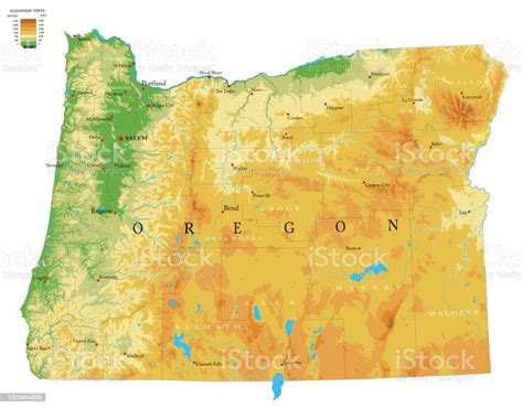 Mapa Fizyczna Oregonu Stockowe Grafiki Wektorowe I Więcej Obrazów