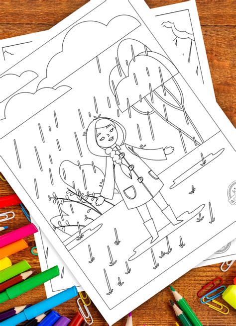 cutest rainy day coloring pages  kids