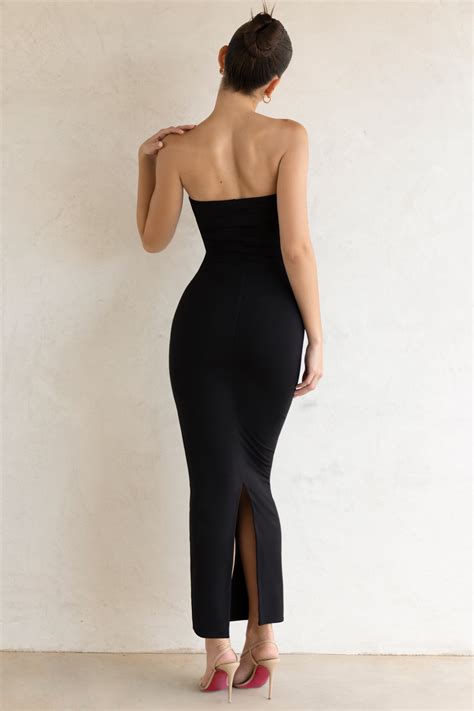 Kali Bandeau Maxi Dress In Black Oh Polly