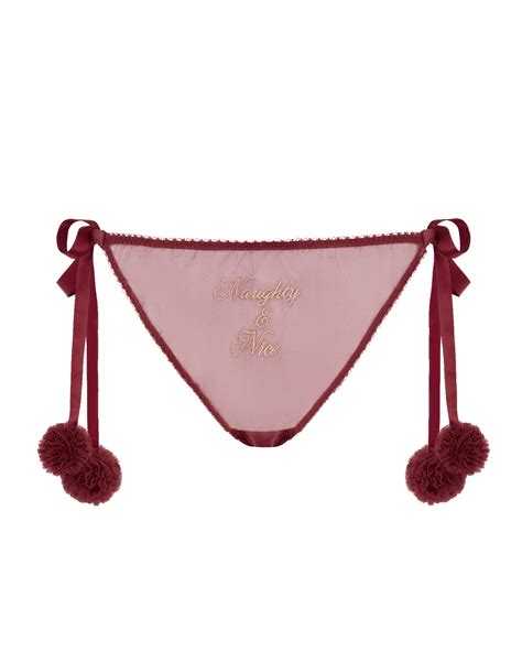 naughty tie side brief in burgundy by agent provocateur all lingerie
