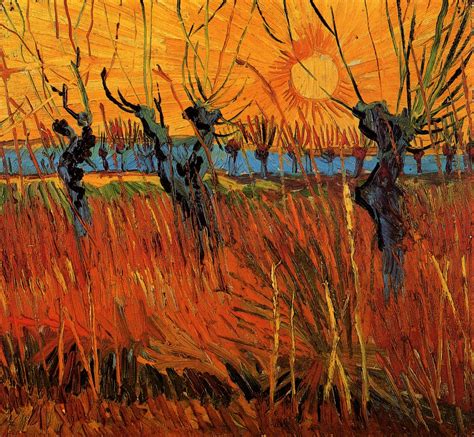 Картина Ван Гога Ивы на закате 1888 Art Van Van Gogh Art Vincent Van