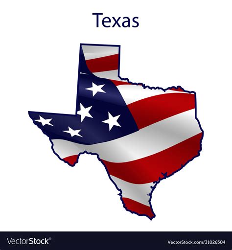Texas Full American Flag Royalty Free Vector Image