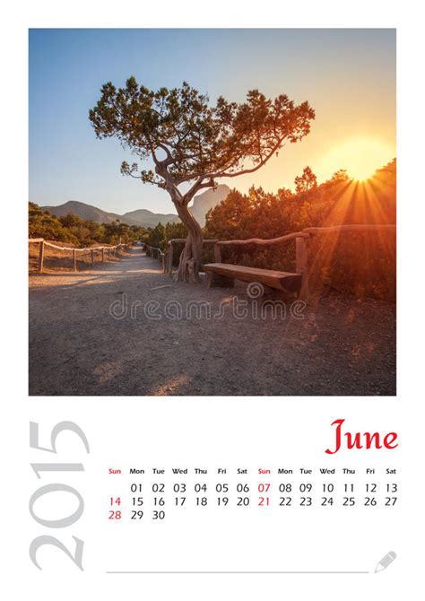 Photo Calendar With Minimalist Landscape 2015 Stock Image Image Of