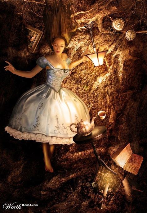 Alice Falling Down The Rabbit Hole Alice In Wonderland Wonderland