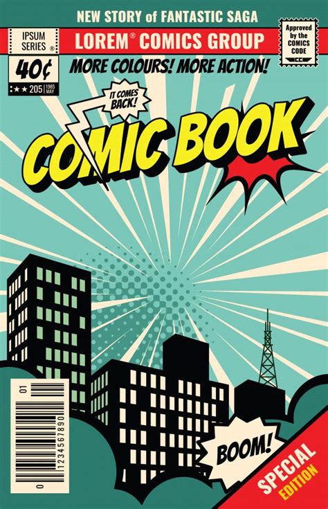 Retro Magazine Cover. Vintage Comic Book Vector Template. Book Cover