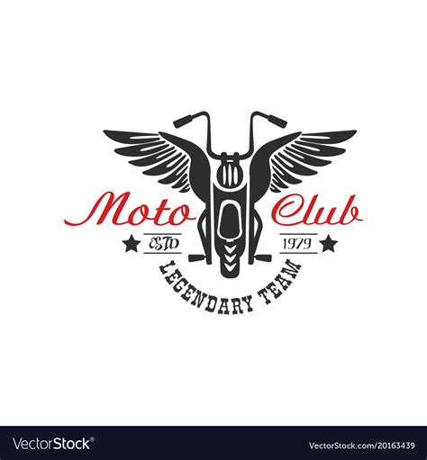 The club manages around 20 race weekends each season with formulae including hot hatch, clio 182, formula vee single seaters, classic stock hatch, civic. Moto club logo legendary team estd 1979 design Vector Image