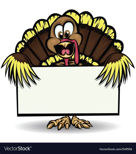 Turkey Holding Sign Vector Image On Vectorstock Vector Free Business