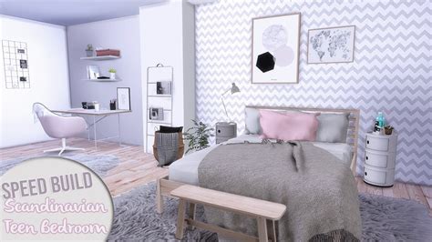 Scandinavian Teen Bedroom Cc Links The Sims 4 Speed Build Youtube