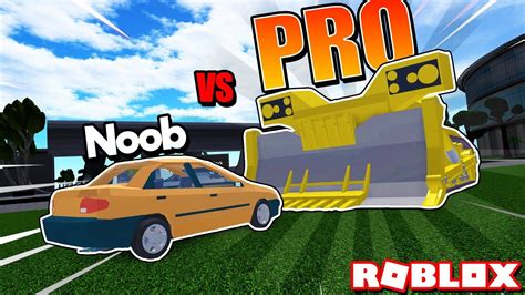 Noob Vs Pro Car Crushers 2 Super Overpowered Roblox Youtube