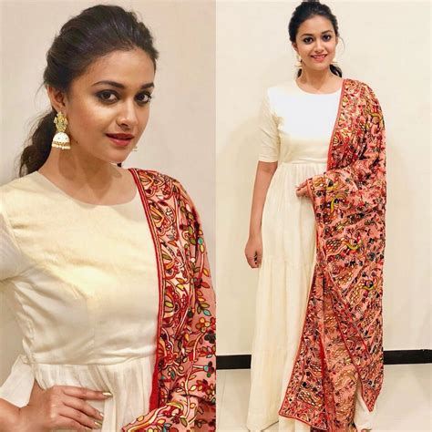 Actress Keerthi Suresh Shows Us How To Style Our Salwars Right Kerala Saree Blouse Designs