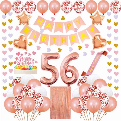 Buy Santonila 56th Birthday Decorations Kit Happy Birthday Decorations