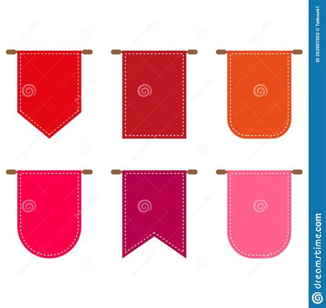 Banner With Red Pennants For Fabric Design Advertising Banner Vector