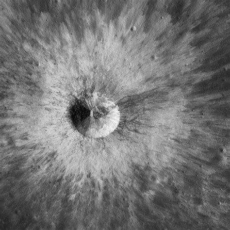 Photograph Of A Lunar Impact Crater Implanted Into The Wall Of Hedin