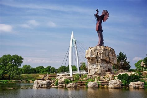 Wichita The Keeper Of The Plains 1 Of 2 And Pedestrian Bridge At