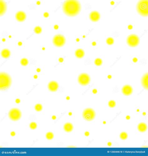 Seamless Yellow Spot Pattern On White Background Design Element Stock