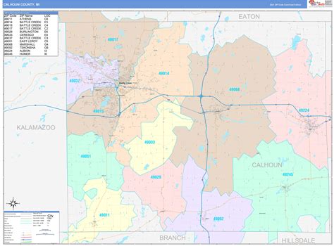 Calhoun County Mi Wall Map Color Cast Style By Marketmaps