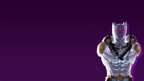 Jojo Killer Queen Standing On Side With Dark Purple Background Hd Anime Wallpapers Hd