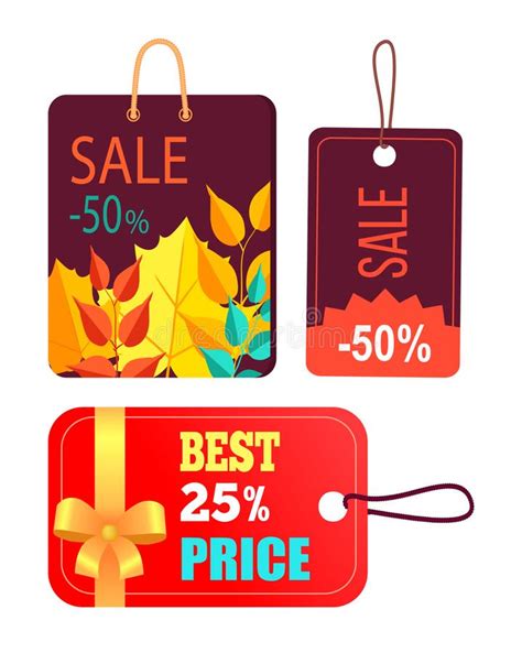 Sales Promotion In Fall Concept Tags Hanging Text Stock