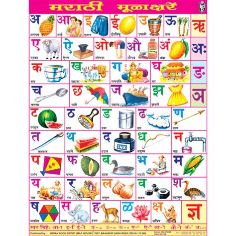Marathi Alphabet Chart Size 45 X 57 Cms