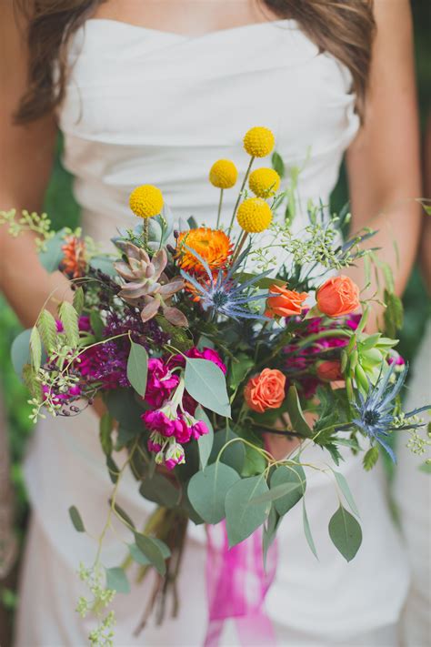 Colorful Rainbow Bridal Bouquet