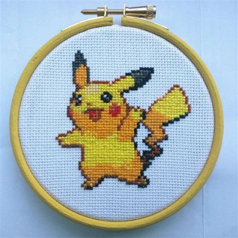 Pikachu Pokemon Punto En 4 Aro De La Cruz Por Crossedoutstitchedup Graficos Punto De Cruz