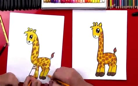 آموزش نقاشی زرافه به صورت ویدیویی ویژه ی کودکان وولک