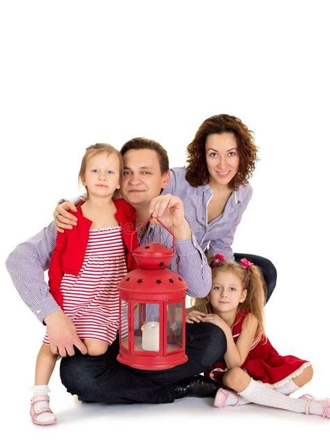 Two Sisters With Their Parents Stock Image Image Of Kids Together