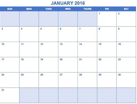 Free Excel Calendar Templates