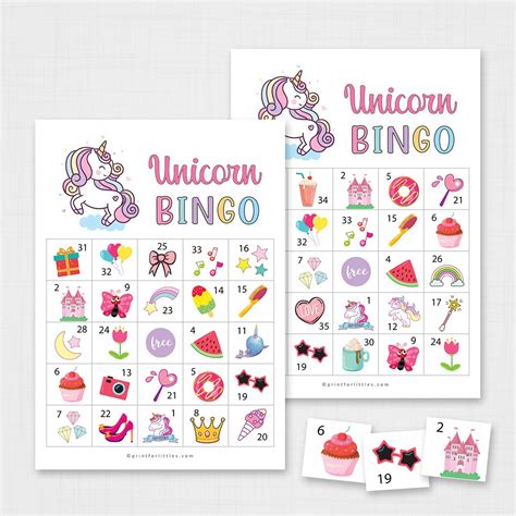 Printable Unicorn Bingo Game Fun Activities For Kids