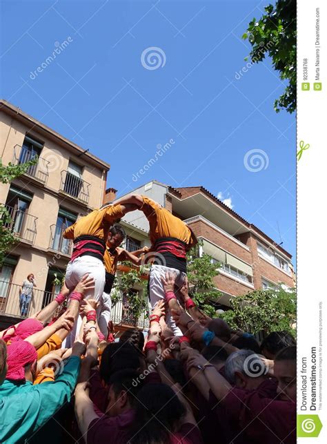 Castellers Human Tower From Catalonia Spain Editorial Stock Photo