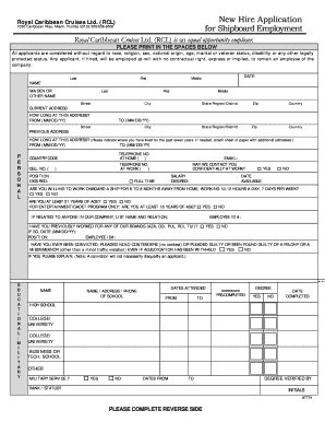 Royal caribbean application form - Fill Out and Sign Printable PDF