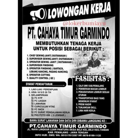 Maybe you would like to learn more about one of these? Loker Garmen Pemalang - Loker Pemalang Photos Facebook ...