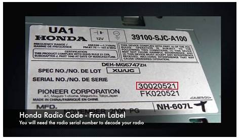 Honda Pilot 2007 Radio Code