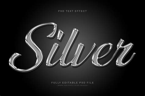 Style De Texte En Argent 3d Psd Premium