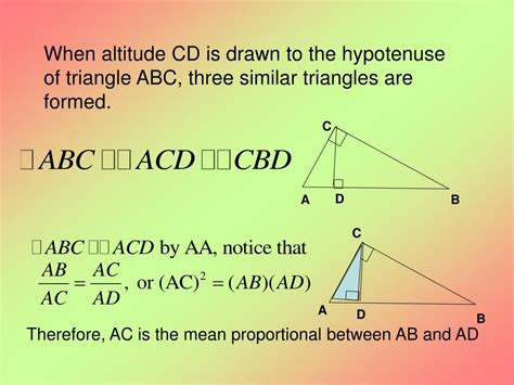 Ppt 93 Altitude On Hypotenuse Theorems Powerpoint Presentation Free