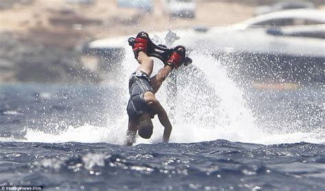 Cristiano Ronaldo Shows Off Flyboarding Skills In Ibiza Daily Mail Online