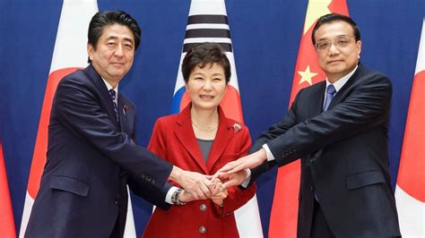 Japan China And South Korea Restore Fraught Ties Bbc News