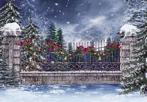 Snow Winter Wonderland Christmas Backdrop For Studio Christmas