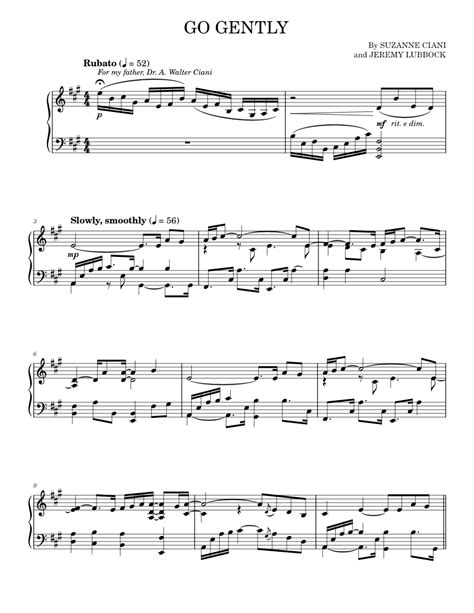 Go Gently Sheet Music For Piano Music Notes