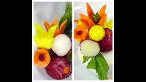 Diy Vegetable Flower Garnishes Easy Food Decoration Tips Youtube