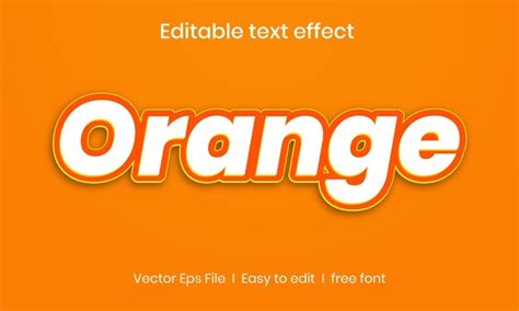 Premium Vector Orange Text Effect Template Premium Vector