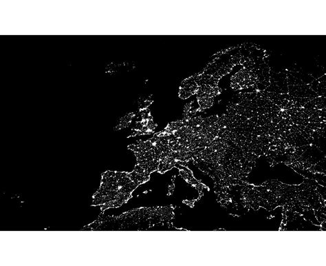 Large Scale Map Of Europe At Night Europe Mapsland Maps Of The World
