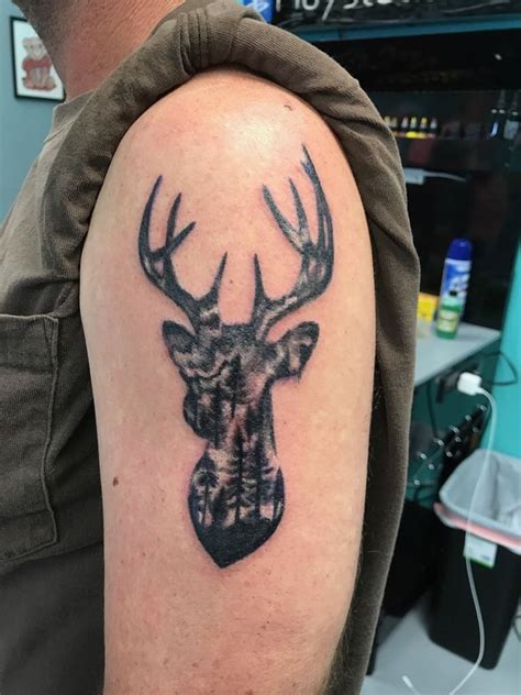Noahhollisdeer Deer Landscape Silhouette Redneck Tattoo Whitetail