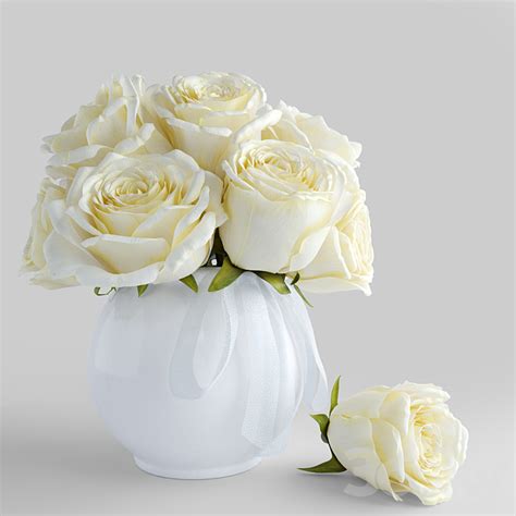 3dsky Bouquet Of White Roses 3d Model New Update 2023