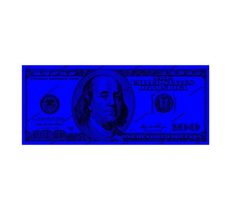 Royal Blue 100 Dollar Bill Money Png Graphic Us One Hundred Etsy
