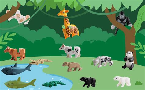 24 Pcs Animals Building Blocks Toy Animal Figures