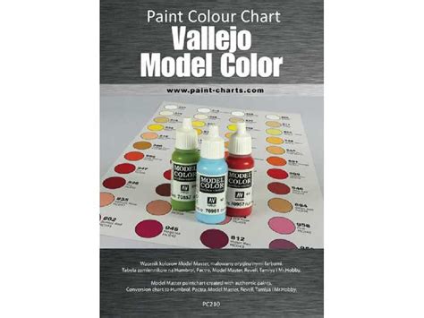 Paint Colour Chart Vallejo Model Color 20mm