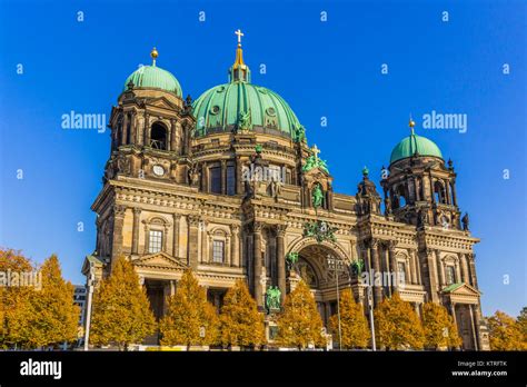 Berlin Cathedral Berliner Dom On The Muzeum Island Blue Sky And