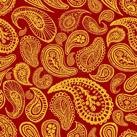 Red Seamless Paisley Background Stock Images Image 34320574